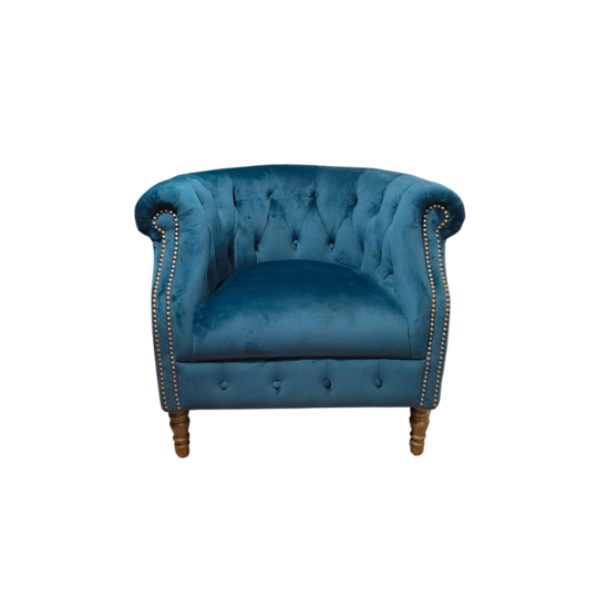 A&J Jude Chair Velvet - Plush Teal